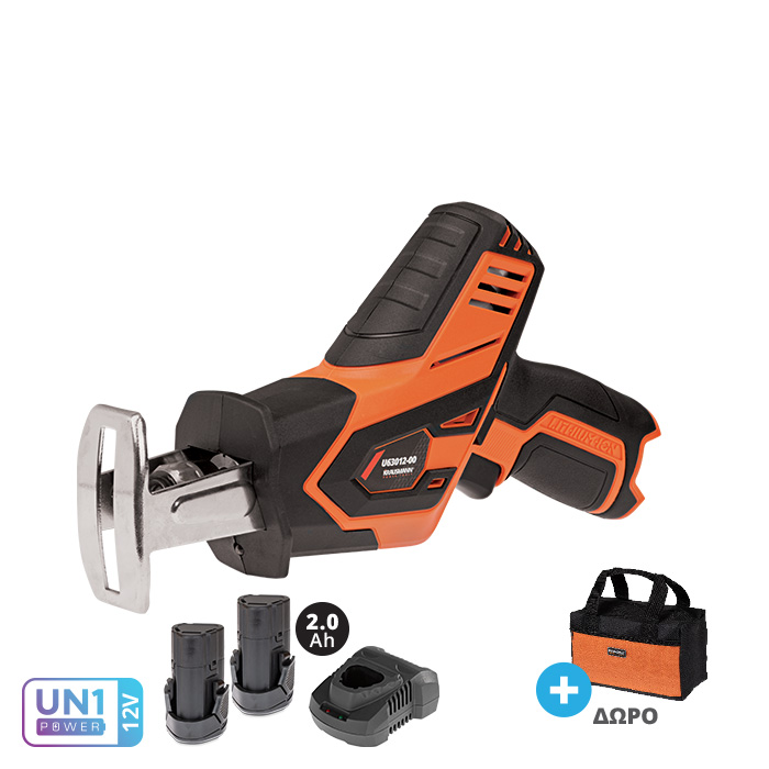 U63012-22S_img_01 ΣΕΤ Σπαθόσεγα Mini 12V KRAUSMANN + 2 Μπατ. 2.0Ah + Παρελκόμενα - Image 1