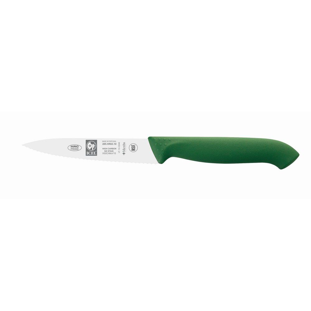 03-04-01-01-115 Μαχαίρι Icel 285.hr63.10 10cm σεφ με δόντι proflex πράσινο blister - Image 1